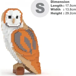 Jekca - Barn Owl 01 - Lego - Sculpture - Construction - 4D - Brick Animals - Toys - Avvenice