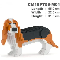 Jekca - Basset Hound 01-M01 - Big - Lego - Sculpture - Construction - 4D - Brick Animals - Toys - Avvenice
