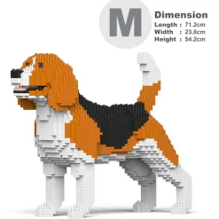Jekca - Beagle 03 - Big - Lego - Sculpture - Construction - 4D - Brick Animals - Toys - Avvenice
