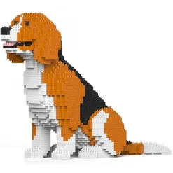 Jekca - Beagle 02 - Lego - Sculpture - Construction - 4D - Brick Animals - Toys - Avvenice