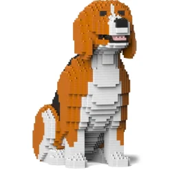 Jekca - Beagle 02 - Lego - Sculpture - Construction - 4D - Brick Animals - Toys - Avvenice