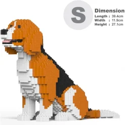 Jekca - Beagle 02 - Lego - Sculpture - Construction - 4D - Brick Animals - Toys - Avvenice