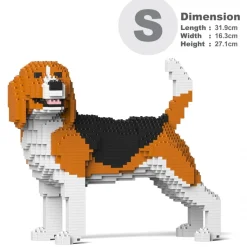 Jekca - Beagle 04 - Lego - Sculpture - Construction - 4D - Brick Animals - Toys - Avvenice