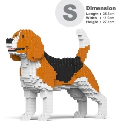 Jekca - Beagle 03 - Lego - Sculpture - Construction - 4D - Brick Animals - Toys - Avvenice