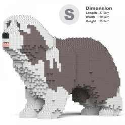 Jekca - Bearded Collie 01S-M02 - Lego - Sculpture - Construction - 4D - Brick Animals - Toys - Avvenice