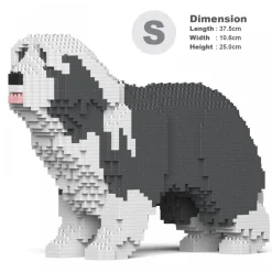 Jekca - Bearded Collie 01S-M03 - Lego - Sculpture - Construction - 4D - Brick Animals - Toys - Avvenice