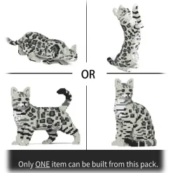 Jekca - Bengal Cat 4-in-1 Pack 01S-M02 - Lego - Sculpture - Construction - 4D - Brick Animals - Toys - Avvenice