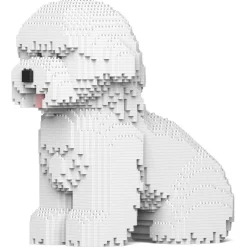 Jekca - Bichon Frise 03 - Big - Lego - Sculpture - Construction - 4D - Brick Animals - Toys - Avvenice
