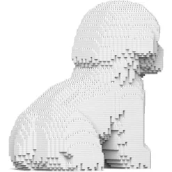 Jekca - Bichon Frise 03 - Big - Lego - Sculpture - Construction - 4D - Brick Animals - Toys - Avvenice