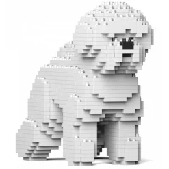 Jekca - Bichon Frise 01 - Big - Lego - Sculpture - Construction - 4D - Brick Animals - Toys - Avvenice