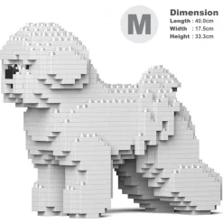 Jekca - Bichon Frise 01 - Big - Lego - Sculpture - Construction - 4D - Brick Animals - Toys - Avvenice