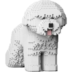 Jekca - Bichon Frise 02 - Lego - Sculpture - Construction - 4D - Brick Animals - Toys - Avvenice