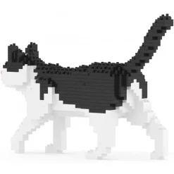 Jekca - Black and White Cat Mini 01 - Lego - Sculpture - Construction - 4D - Brick Animals - Toys - Avvenice
