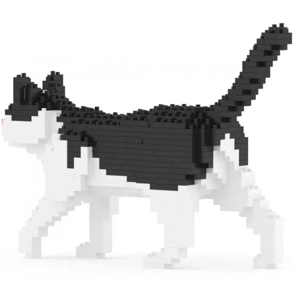 Jekca - Black and White Cat Mini 01 - Lego - Sculpture - Construction - 4D - Brick Animals - Toys - Avvenice
