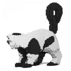 Jekca - Black and White Lemur 01S - Lego - Sculpture - Construction - 4D - Brick Animals - Toys - Avvenice