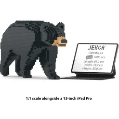 Jekca - Black Bear 01 - Big - Lego - Sculpture - Construction - 4D - Brick Animals - Toys - Avvenice