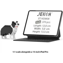 Jekca - Border Collie Mini 01 - Lego - Sculpture - Construction - 4D - Brick Animals - Toys - Avvenice