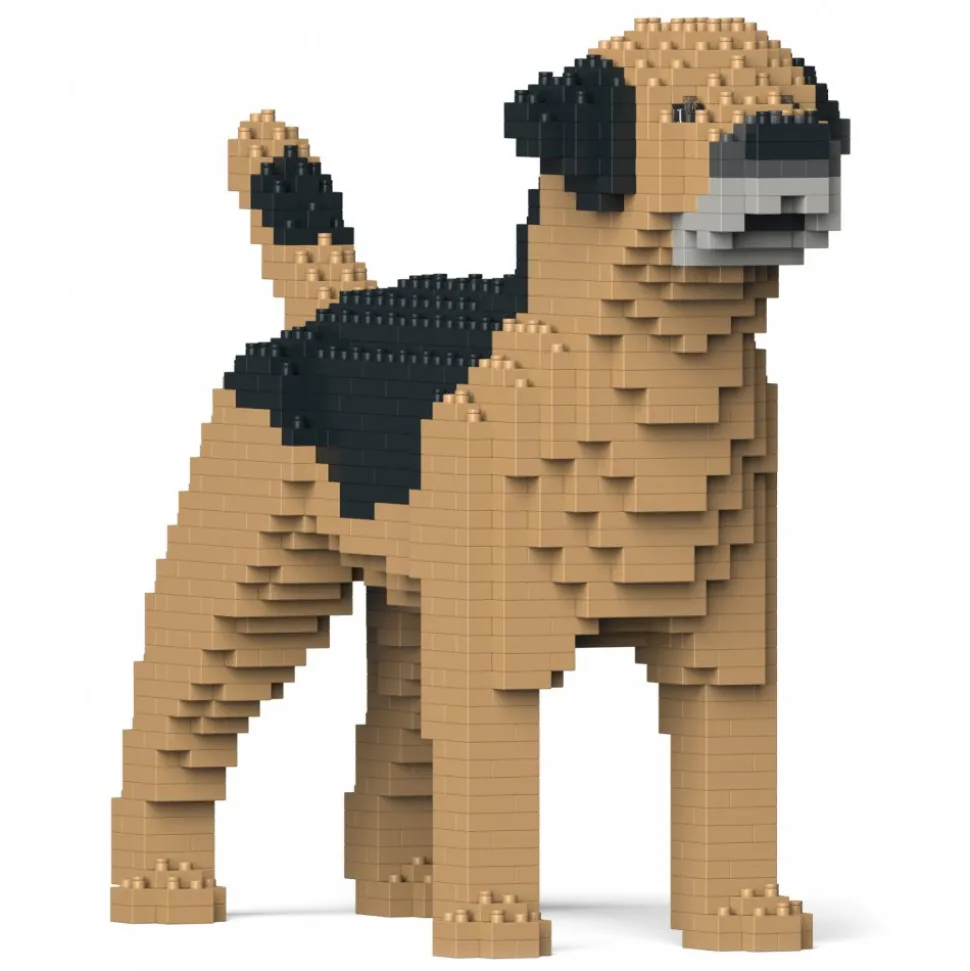 Jekca - Border Terrier 01S-M01 - Lego - Sculpture - Construction - 4D - Brick Animals - Toys - Avvenice