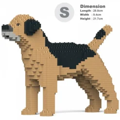 Jekca - Border Terrier 01S-M01 - Lego - Sculpture - Construction - 4D - Brick Animals - Toys - Avvenice