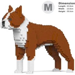 Jekca - Boston Terrier 01-M02 - Big - Lego - Sculpture - Construction - 4D - Brick Animals - Toys - Avvenice