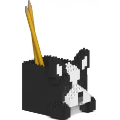 Jekca - Boston Terrier Pencil Cup 01S - Lego - Sculpture - Construction - 4D - Brick Animals - Toys - Avvenice