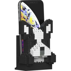 Jekca - Boston Terrier Phone Stand 01S - Lego - Sculpture - Construction - 4D - Brick Animals - Toys - Avvenice