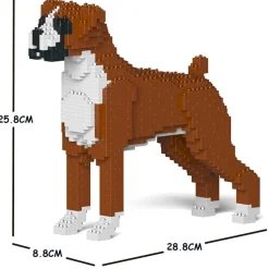 Jekca - Boxer - Dog - 01S-M01 - Lego - Sculpture - Construction - 4D - Brick Animals - Toys - Avvenice