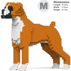 Jekca - Boxer 01-M02 - Big - Lego - Sculpture - Construction - 4D - Brick Animals - Toys - Avvenice