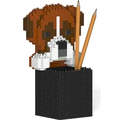 Jekca - Boxer Pencil Cup 01S - Lego - Sculpture - Construction - 4D - Brick Animals - Toys - Avvenice
