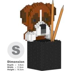 Jekca - Boxer Pencil Cup 01S - Lego - Sculpture - Construction - 4D - Brick Animals - Toys - Avvenice