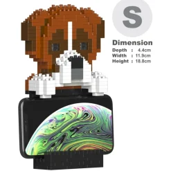 Jekca - Boxer Phone Stand 01S - Lego - Sculpture - Construction - 4D - Brick Animals - Toys - Avvenice