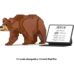 Jekca - Brown Bear 01 - Big - Lego - Sculpture - Construction - 4D - Brick Animals - Toys - Avvenice