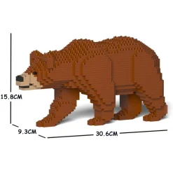 Jekca - Brown Bear 01S - Lego - Sculpture - Construction - 4D - Brick Animals - Toys - Avvenice