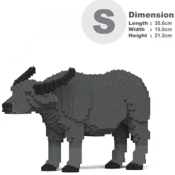 Jekca - Buffalo 01 - Lego - Sculpture - Construction - 4D - Brick Animals - Toys - Avvenice