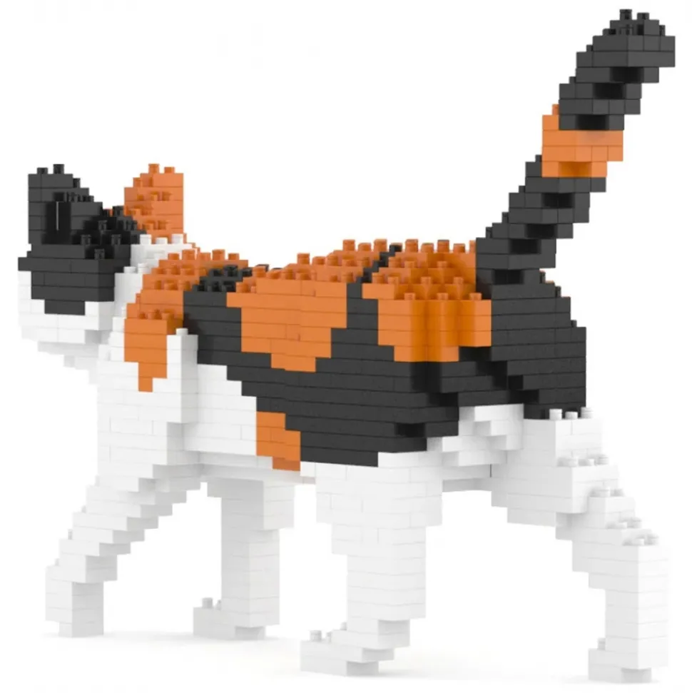 Jekca - Calico Cat Mini 01 - Big - Lego - Sculpture - Construction - 4D - Brick Animals - Toys - Avvenice