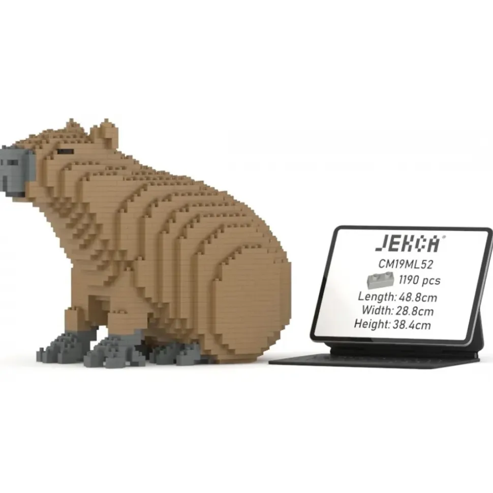 Jekca - Capybara 01 - Big - Lego - Sculpture - Construction - 4D - Brick Animals - Toys - Avvenice