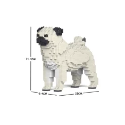 Jekca - Carlino Pug - Dog - 01S-M03 - Lego - Sculpture - Construction - 4D - Brick Animals - Toys - Avvenice