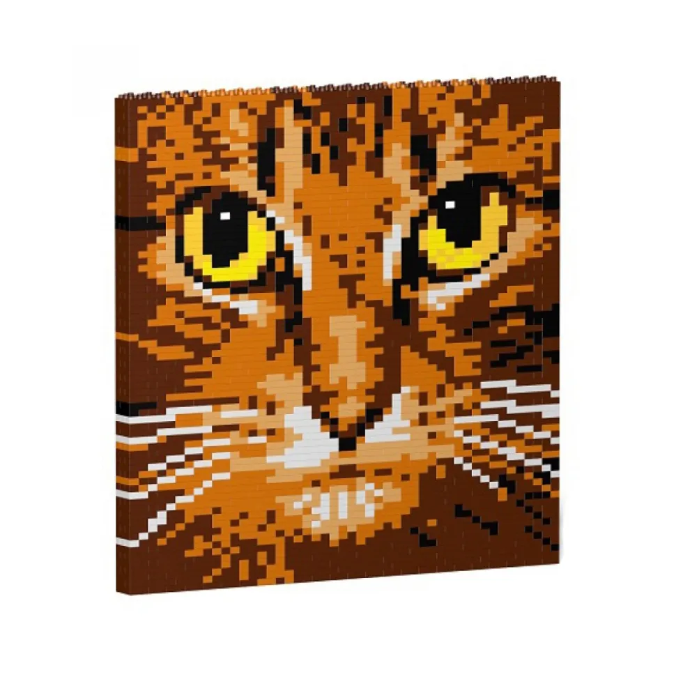 Jekca - Cat Eyes Brick Painting 04S-M01 - Lego - Sculpture - Construction - 4D - Brick Animals - Toys - Avvenice