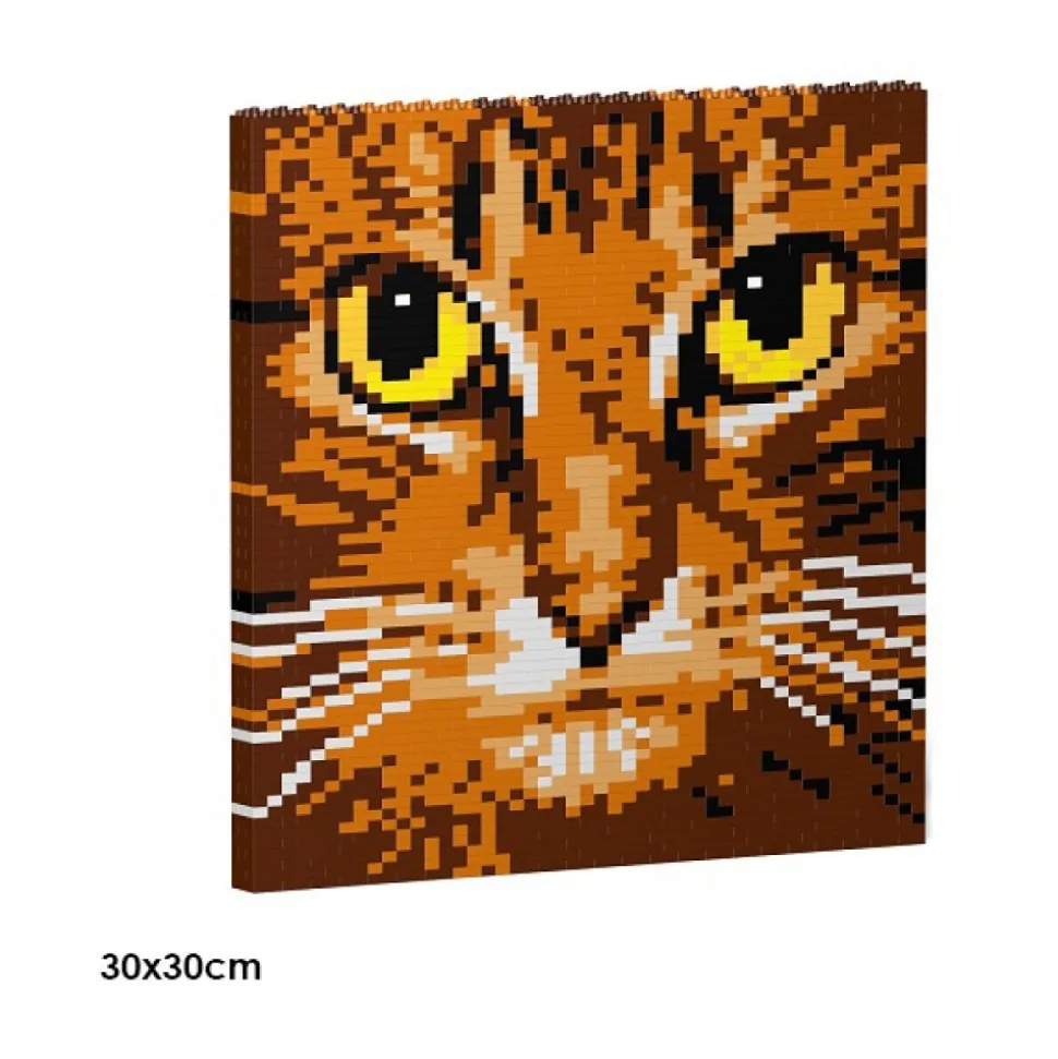 Jekca - Cat Eyes Brick Painting 04S-M01 - Lego - Sculpture - Construction - 4D - Brick Animals - Toys - Avvenice
