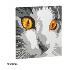 Jekca - Cat Eyes Brick Painting 03S - Lego - Sculpture - Construction - 4D - Brick Animals - Toys - Avvenice
