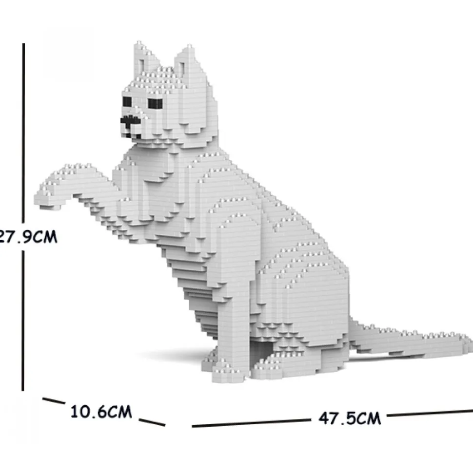 Jekca - Cat 08S-M01 - Lego - Sculpture - Construction - 4D - Brick Animals - Toys - Avvenice