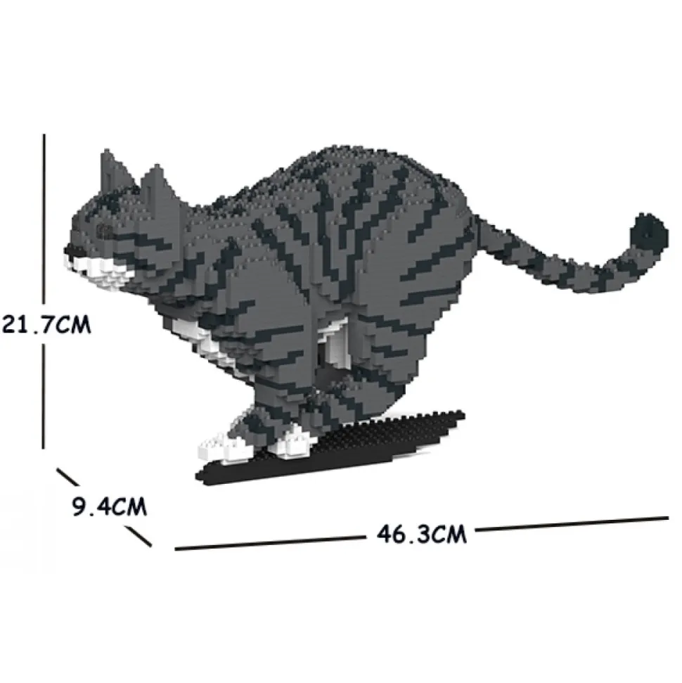 Jekca - Cat 18S-M02 - Lego - Sculpture - Construction - 4D - Brick Animals - Toys - Avvenice