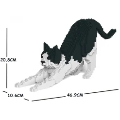 Jekca - Cat 13S-M02 - Lego - Sculpture - Construction - 4D - Brick Animals - Toys - Avvenice