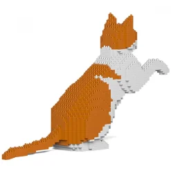 Jekca - Cat 12S-M03 - Lego - Sculpture - Construction - 4D - Brick Animals - Toys - Avvenice