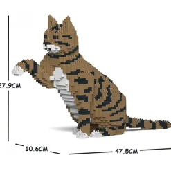 Jekca - Cat 04S-M04 - Lego - Sculpture - Construction - 4D - Brick Animals - Toys - Avvenice