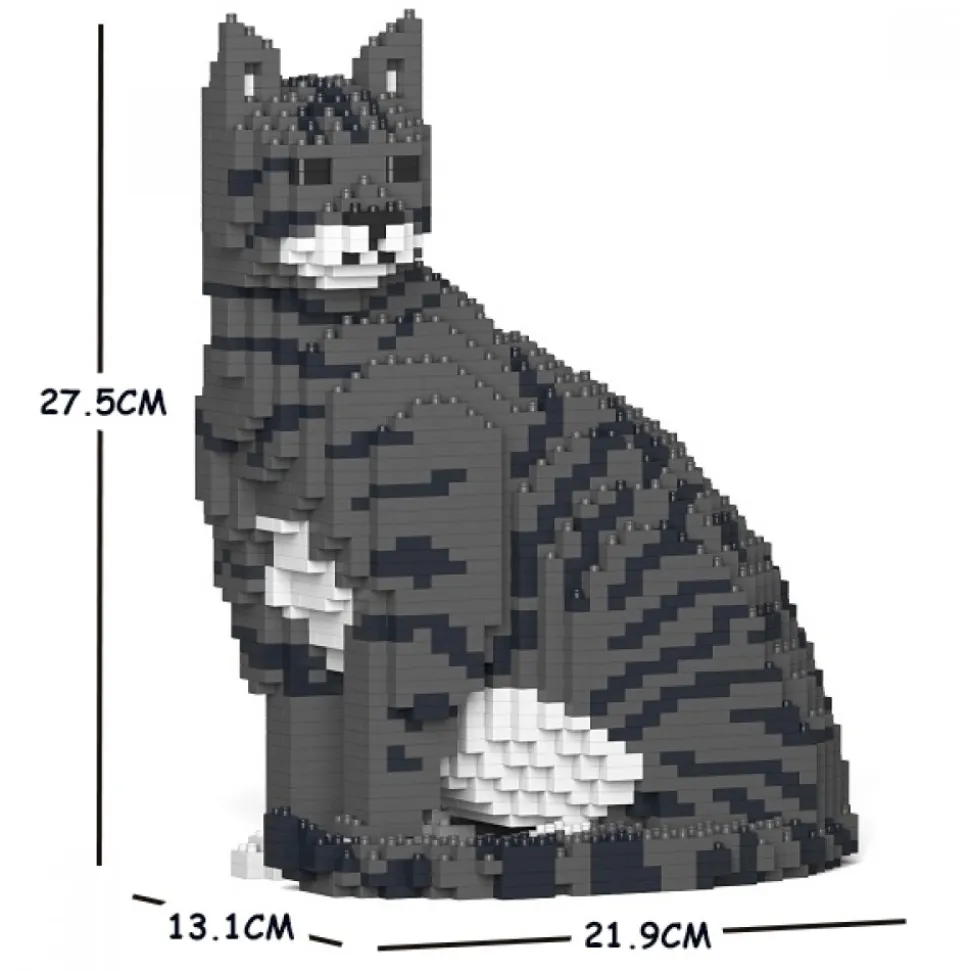 Jekca - Cat 02S-M02 - Lego - Sculpture - Construction - 4D - Brick Animals - Toys - Avvenice