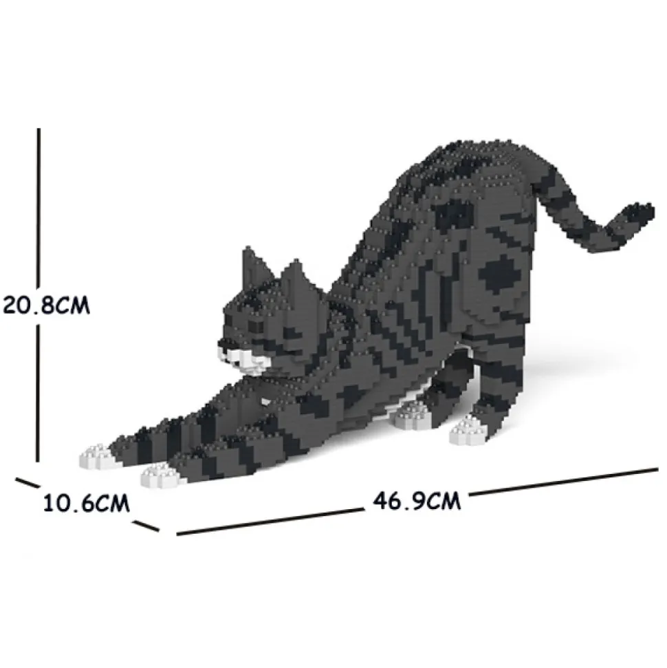 Jekca - Cat 05S-M02 - Lego - Sculpture - Construction - 4D - Brick Animals - Toys - Avvenice