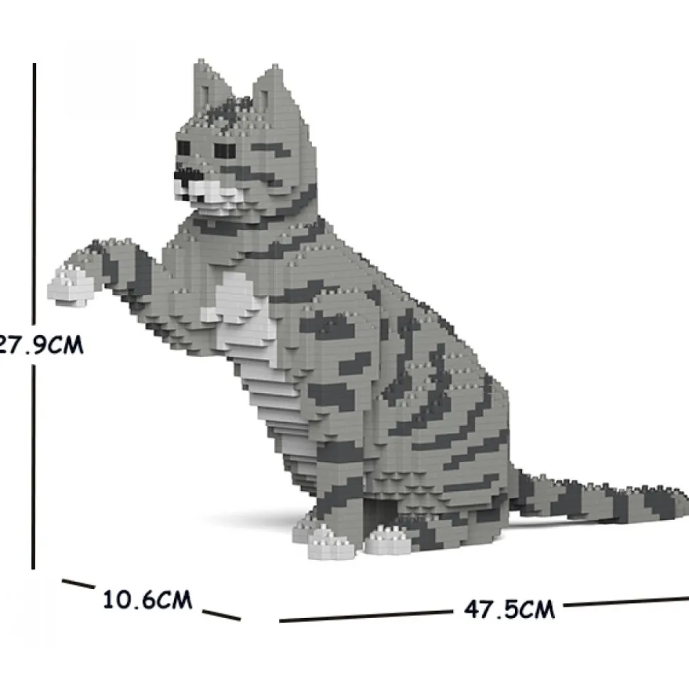 Jekca - Cat 04S-M03 - Lego - Sculpture - Construction - 4D - Brick Animals - Toys - Avvenice