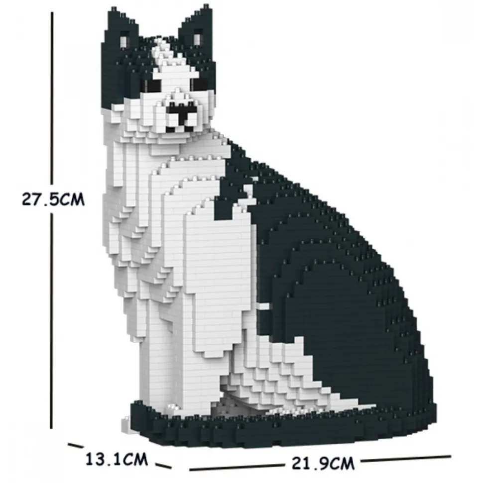 Jekca - Cat 10S-M02 - Lego - Sculpture - Construction - 4D - Brick Animals - Toys - Avvenice