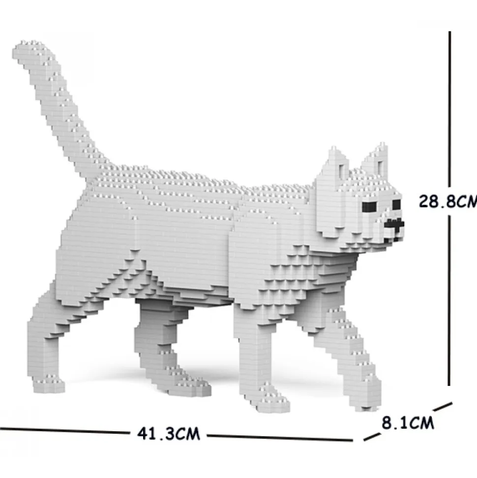Jekca - Cat 07S-M01 - Lego - Sculpture - Construction - 4D - Brick Animals - Toys - Avvenice